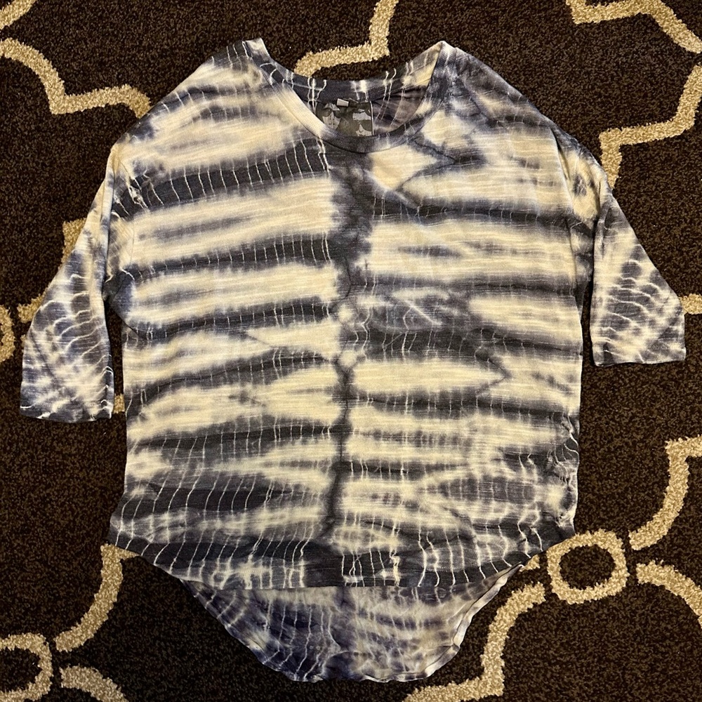 XS Young, Fabulous, and Broke Navy TieDye Shirt